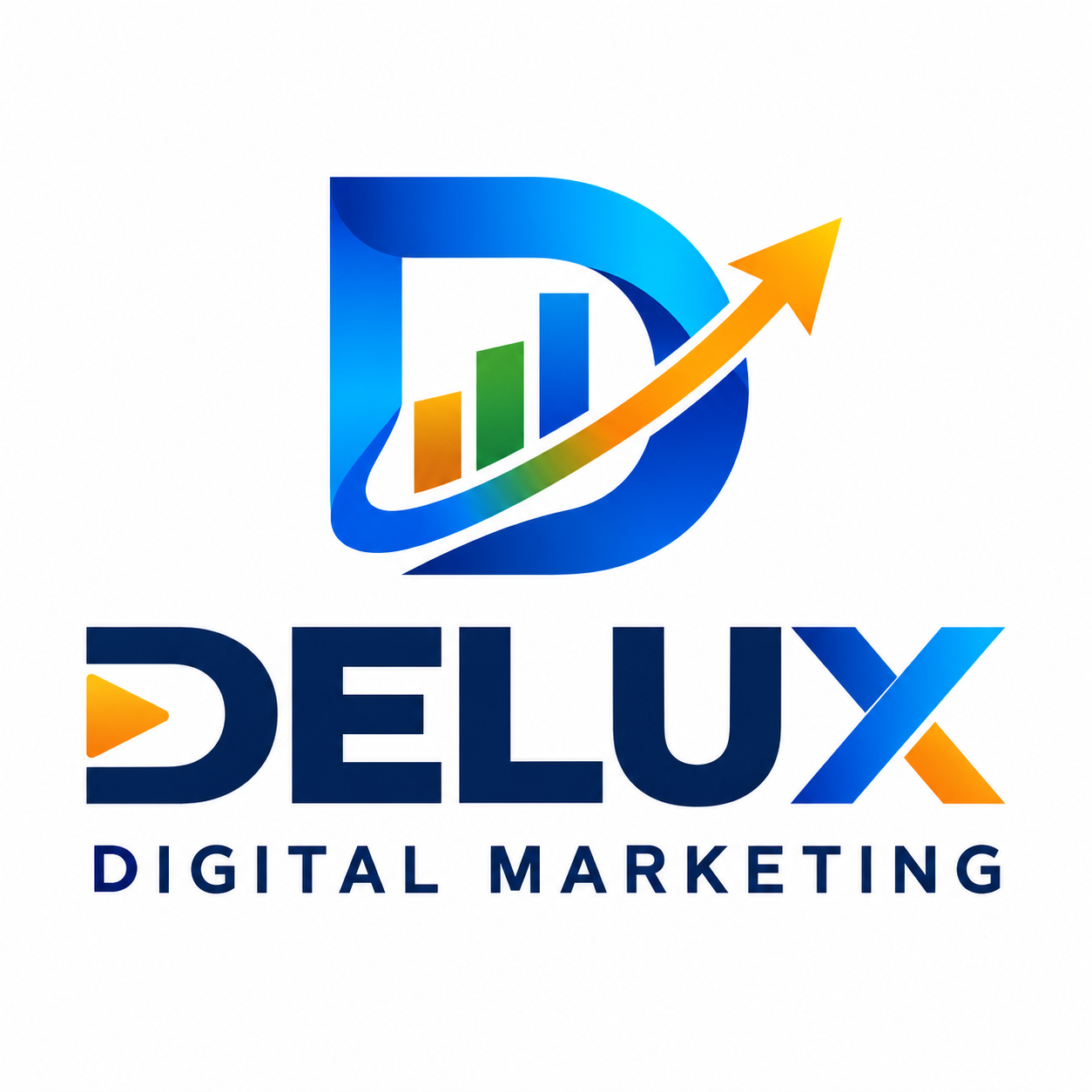 Delux Digital brand artwork representing connected web, app, and growth services